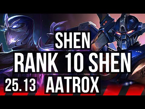 SHEN vs AATROX (TOP) | 9/3/15, 36k DMG, Rank 10 Shen, Dominating | EUW Challenger | 25.13
