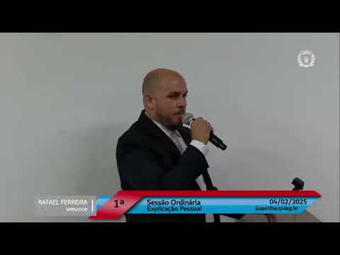 A MELHOR TRIBUNA DA 1ª SESSÃO DA CÂMARA FICOU PARA . VEREADOR RAFAEL FERREIRA MANDA O RECADO PARA O EX PREFEITO AYRES SCORSATTO E FALA HERANÇA MALDITA.