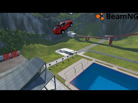 JUMPING CAR INTO THE POOL/BeamNG Drive\#7