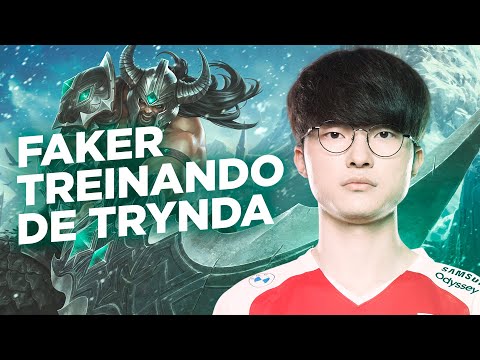 FAKER TREINOU COM TRYNDAMERE MID E MOSTROU O VERDADEIRO PODER DO CAMPEÃO!