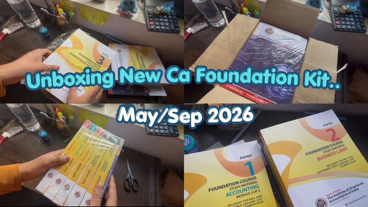 Ca Foundation Books Unboxing📚 | Best Study Material for CA Students | ICAI New Syllabus 2026 #ca 