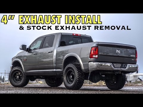 2012 Ram 2500 6.7 4" Straight Pipe Install and Stock Exhaust Removal