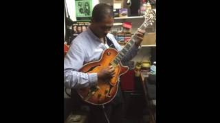 Video thumbnail for Ciyo Brown - trying out his Ibanez GB12 in Steve's workshop (Yamaha Music London) Take 2 by Ciyo Brown