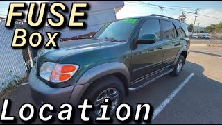 FUSE BOX LOCATION ON A 2001 - 2007 TOYOTA SEQUOIA