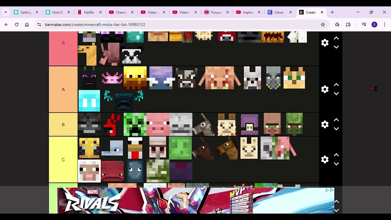 Creating a Minecraft Mobs Tier List   TierMaker