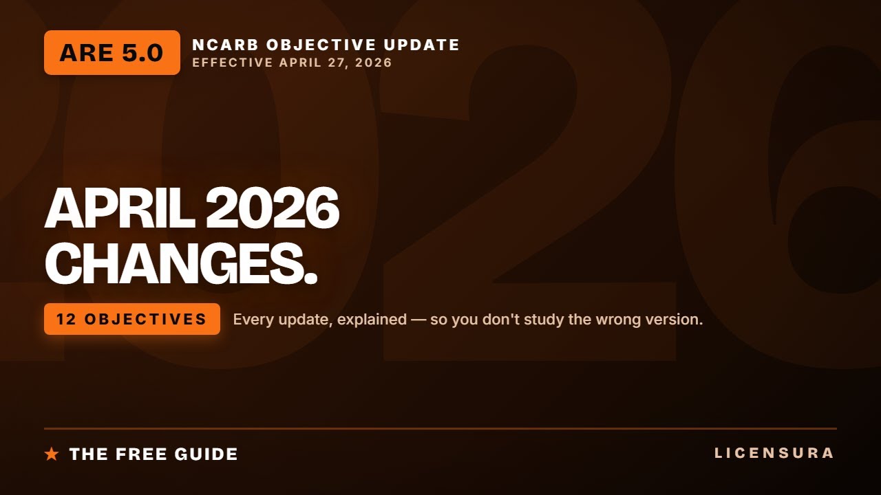 April 2026 NCARB ARE 5.0 Changes Explained | 12 Objective Updates (Licensura)