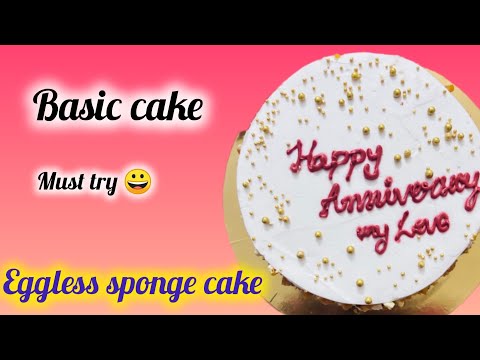 Basic eggless sponge cake 🎂#butterscotchcake#trending #youtube