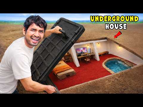 Our New Secret Underground House - Living 24 Hours Underground Challenge 🤯!
