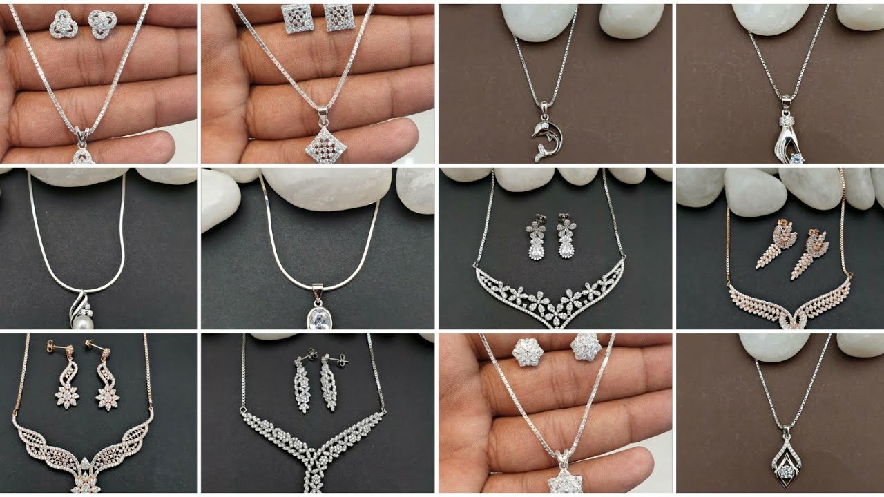 Latest Silver Chains With Pendant & earrings designs with weight and address 😀/Silver Neck Chains