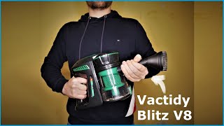 Vactidy Blitz V8 - LowBudget Staubsauger für wenig Geld - Mit Wechselakku und Bodenlicht - Moschuss