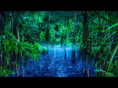 Rainy Night on Relaxing River | Water & Rain Sounds for Sleeping
