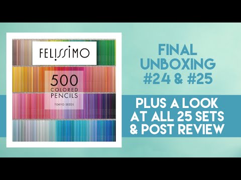 Felissimo 500 Colored Pencils Tokyo Seeds -  Final Unboxing 24 & 25 - View of all sets & Post Review