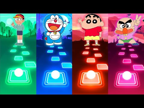 Kiteretsu vs Doraemon vs Shinchan vs Hagemaru - Tiles Hop EDM Rush