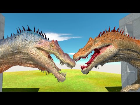 RED TITAN SPINOSAURUS VS BLUE TITAN SPINOSAURUS VS EVERY UNIT - Animal Revolt Battle Simulator