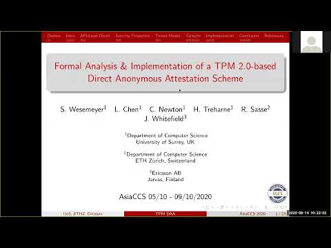 Formal Analysis and Implementation of a TPM 2.0-based Direct Anonymous Attestation Scheme