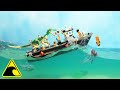 Lego Boats Vs Huge Waves - Sinking Lego Ships - Tsunami Experiment