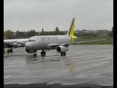 Ankunft Germanwings A319 D-AGWD in Berlin Tempelhof, 30.10.2008