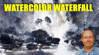 Easy tips for creating a watercolor waterfall with two colors. Watercolour waterfall techniques.
