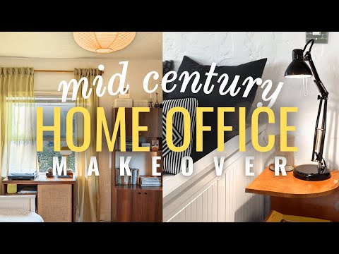 Modern + Colorful Home Office Makeover ✨ Mid Century Aesthetic on a BUDGET! (Start to Finish)