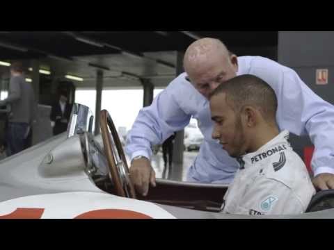 Lewis and Sir Stirling Moss at Silverstone