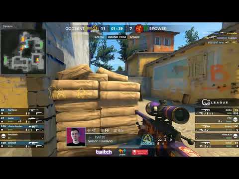GODSENT twist AWP ACE vs 5POWER @ Qi Invitational