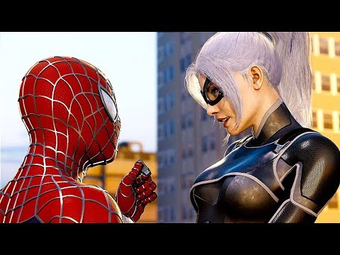 SPIDER-MAN PS4 Silver Lining DLC Black Cat Saves Spiderman Scene