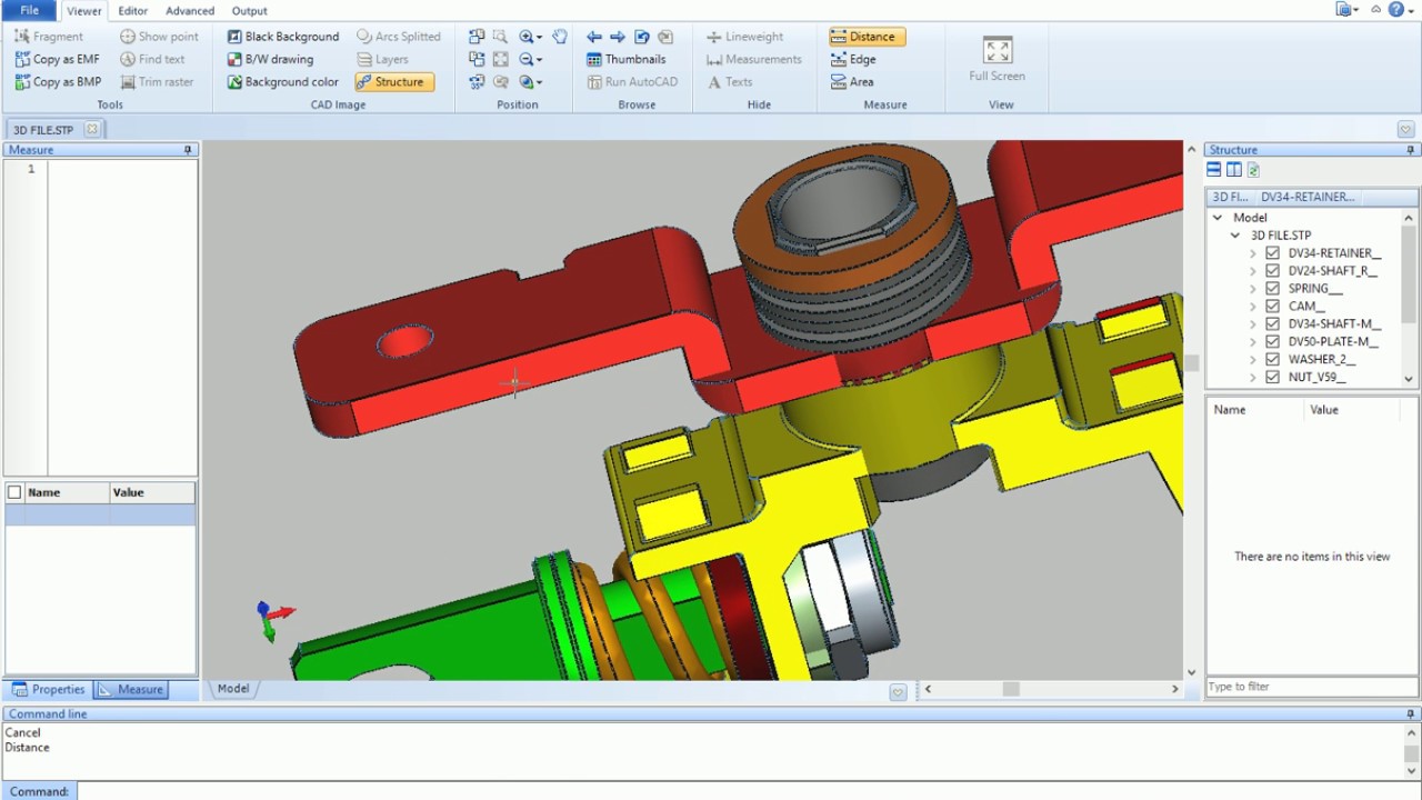 Measuring distance, edge and area in 3D model