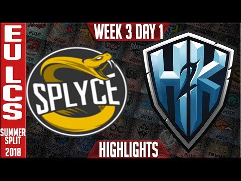 SPY vs H2K Highlights | EU LCS Summer 2018 Week 3 Day 1 | Splyce vs H2K