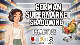German A1 Shadowing Speaking Practice: Supermarket Conversation for Beginners