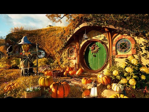 Cozy Autumn Hobbit Tour in the Shire Ambience 🎃🍂 with calm Nature Sounds & more | LOTR ASMR