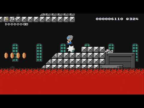 シンプルコース2 せり上がる溶岩の砦 The lava fort by セネルク - Super Mario Maker 2 - No Commentary 1bw