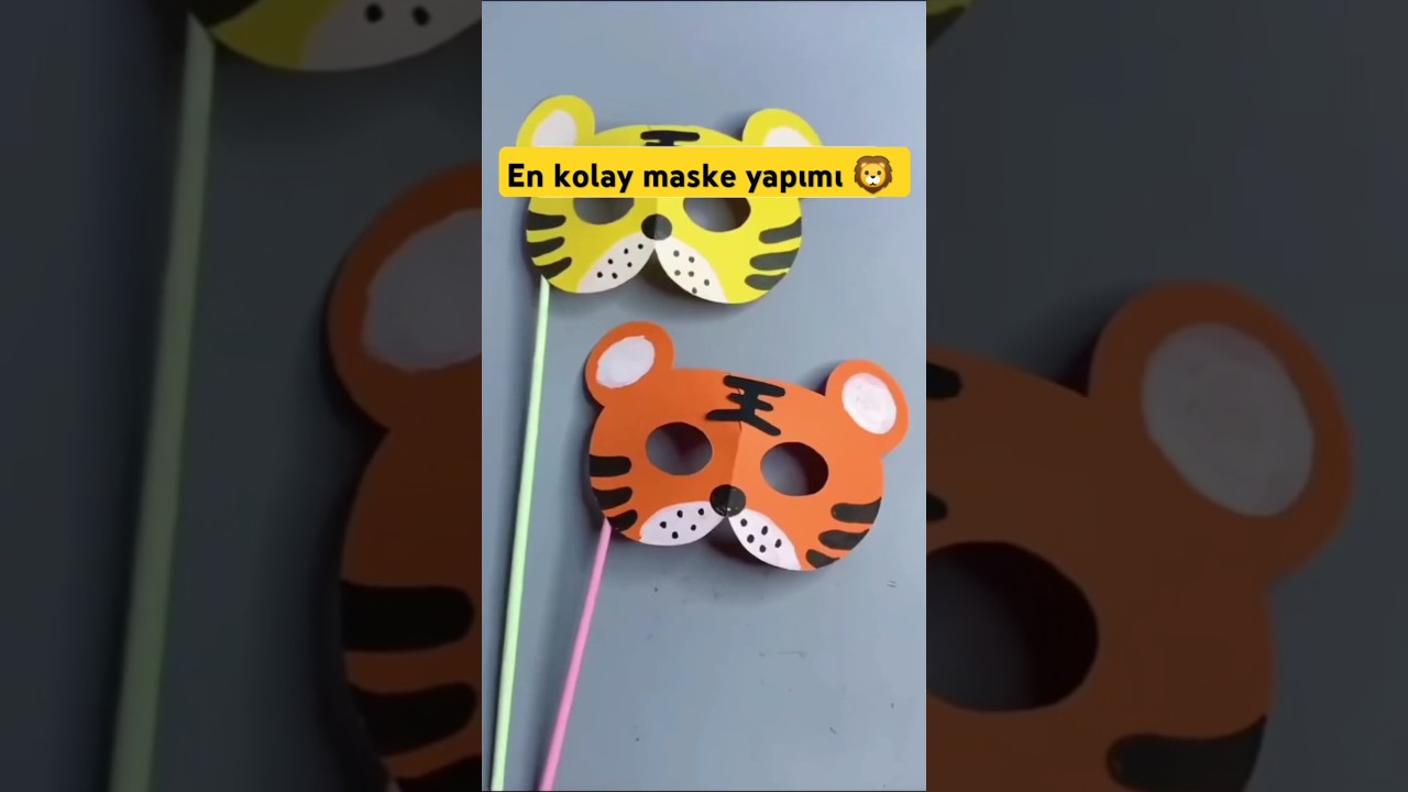 Maske yapımı 🦁 #etkinlik #eğlence #funny #diy #okulöncesietkinlikler #craft #okulöncesi #keşfette