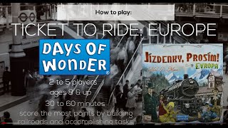 How to Play TICKET TO RIDE: EUROPE
