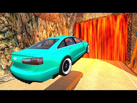 BeamNG.drive - Cars Against Hot Lava Waterfall