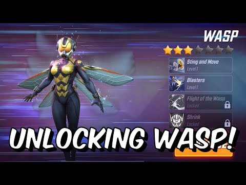 Unlocking Wasp! - Orb Opening, Abilities and Level 60 Blitz Gameplay - Marvel Strike Force