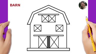 How to draw a barn easy | Drawing Video Tutorial