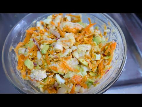 Receta de Ensalada de Pollo con Aguacate | Comida Saludable, Rápida y Llena de Sabor!