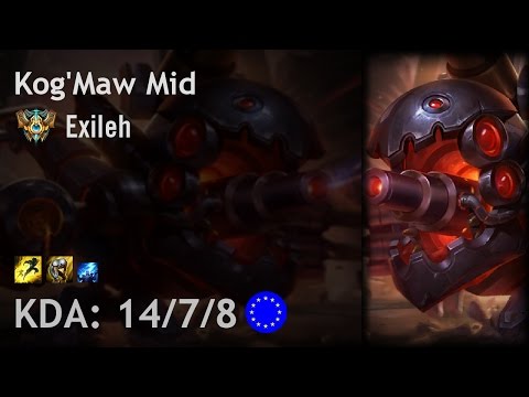 Kog'Maw Mid vs Corki - Exileh - EUW Challenger Patch 6.23