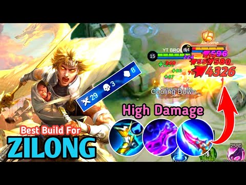 29 Kills !! Zilong Best Build High Damage ~ Build Top 1 Global Zilong ~ Mobile Legends