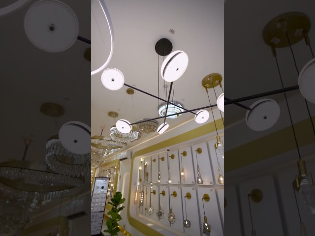 ثريا اسود مودرن 6 لمبات