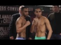 KID GALAHAD V REYNALDO MORA OFFICIAL WEIGH IN HEAD TO HEAD LITTLE LES CONVERSATION