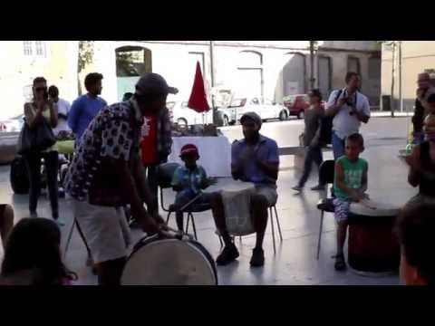 Drums workshop at Largo do Intendente, Lisbon, Portugal