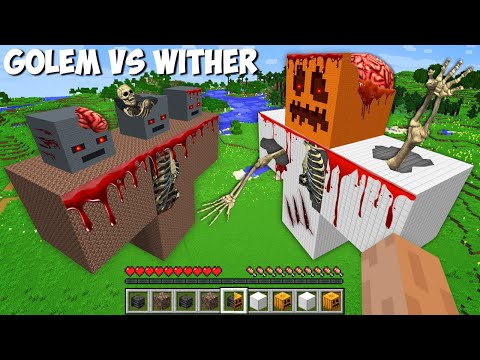 Lemon Craft - You can SPAWN SCARY DEAD GOLEM vs SCARY DEAD WITHER in Minecraft ? BIGGEST SCARY MOB !