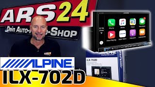 Alpine ILX-702D | 2-DIN Autoradio mit 1-DIN Gehäuse | DAB+, Apple CarPlay und Android Auto | ARS24