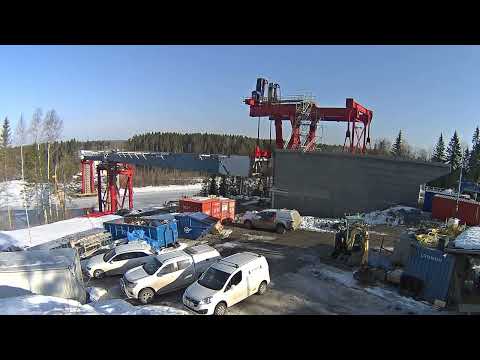 Västra länken, Umeåprojektet – lyft av brobalk | Trafikverket