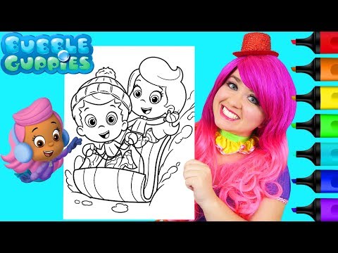 Coloring Bubble Guppies Molly & Gil Christmas Coloring Page Prismacolor Markers | KiMMi THE CLOWN Video