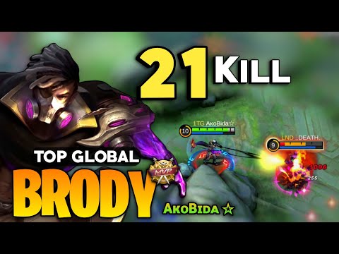 DEADLY BRODY! 21 Kills One Shot Damage [ Top Global Brody Best Build ] By AᴋᴏBɪᴅᴀ ☆ - Mobile Legends