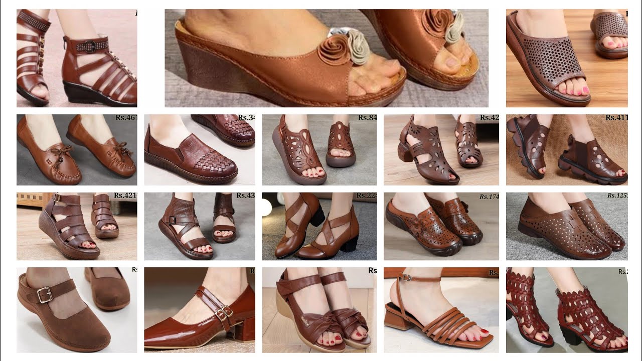 BELLY BABES BROWN FOOTWEAR 2023 VERY DIFFERENT TOP GENUINE LEATHER SANDALS SHOES DESIGN