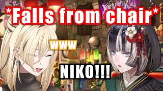 Niko Laughed So Hard At Raden That She Fell Off Her Chair【Hololive】