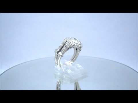 PEAR SHAPE DIAMOND BEZEL ENGAGEMENT RING & BAND 2.25CTW - 913.wmv